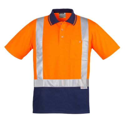 Mens Hi Vis Spliced Polo - Short Sleeve Shoulder Taped Thumbnail