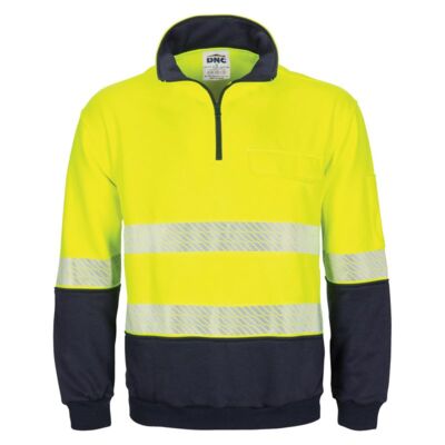 Mens Segment Taped 1/2 Zip Fleecy Windcheater Thumbnail