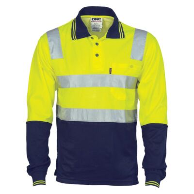 Cotton Back Hi Vis Two Tone Polo Shirt with CSR Tape Thumbnail