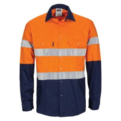 Mens Cool Breeze T2 Vertical Vented Cotton Long Sleeve Shirt with Gusset Sleeve Thumbnail